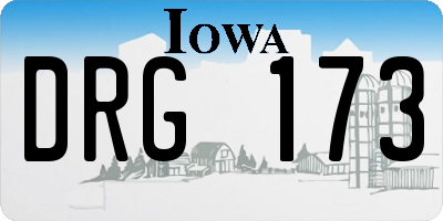 IA license plate DRG173