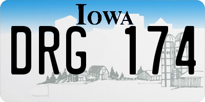 IA license plate DRG174
