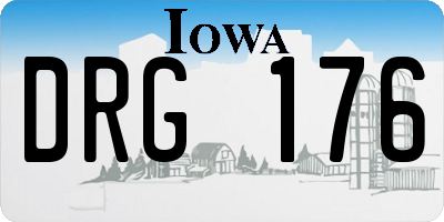 IA license plate DRG176
