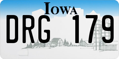 IA license plate DRG179