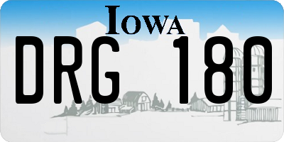 IA license plate DRG180