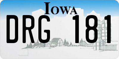 IA license plate DRG181