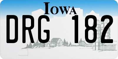 IA license plate DRG182