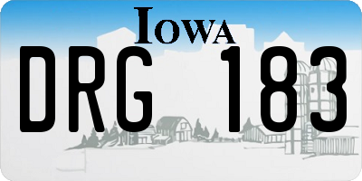 IA license plate DRG183