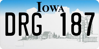 IA license plate DRG187