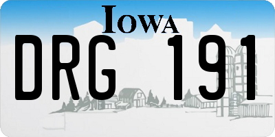 IA license plate DRG191
