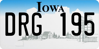 IA license plate DRG195