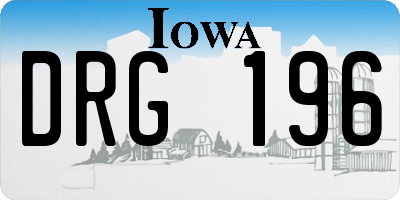 IA license plate DRG196