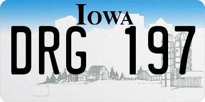 IA license plate DRG197
