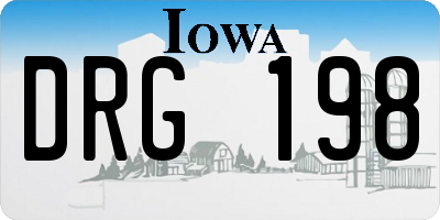 IA license plate DRG198