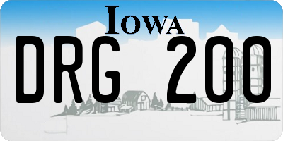 IA license plate DRG200