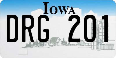 IA license plate DRG201