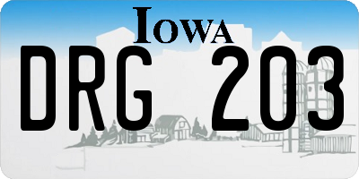 IA license plate DRG203
