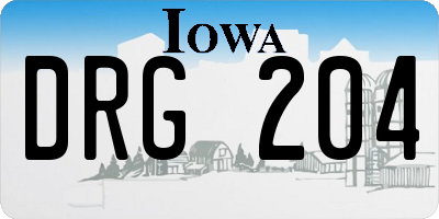 IA license plate DRG204