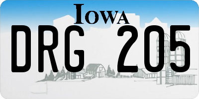 IA license plate DRG205