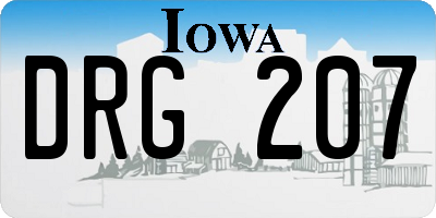 IA license plate DRG207