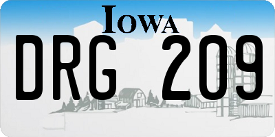 IA license plate DRG209
