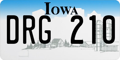 IA license plate DRG210