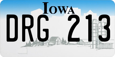 IA license plate DRG213