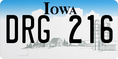 IA license plate DRG216