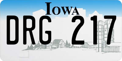 IA license plate DRG217