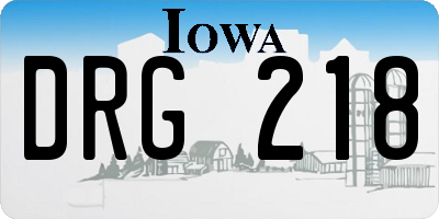 IA license plate DRG218