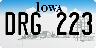 IA license plate DRG223