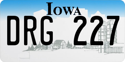 IA license plate DRG227