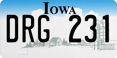 IA license plate DRG231
