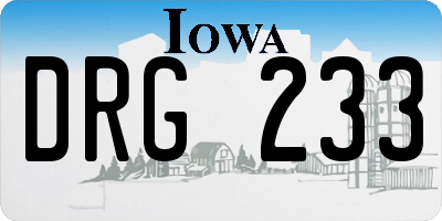 IA license plate DRG233