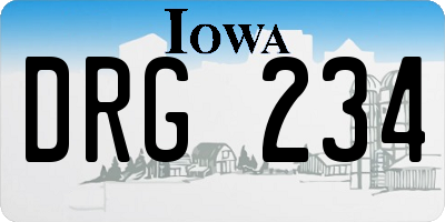 IA license plate DRG234