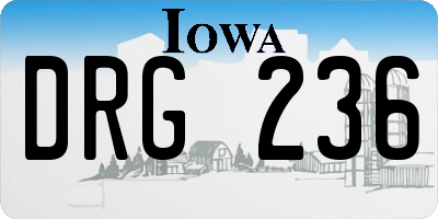 IA license plate DRG236