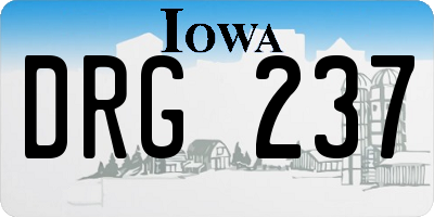 IA license plate DRG237