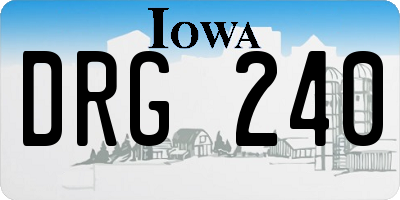 IA license plate DRG240