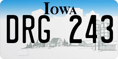 IA license plate DRG243