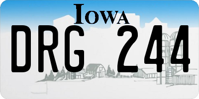 IA license plate DRG244
