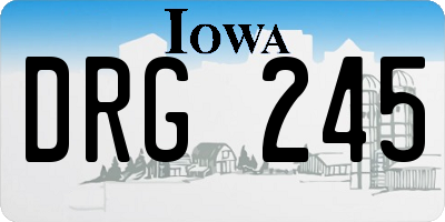 IA license plate DRG245