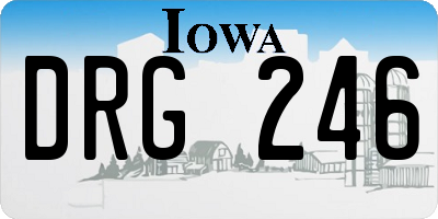 IA license plate DRG246