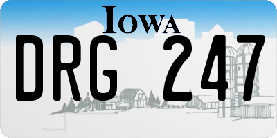 IA license plate DRG247