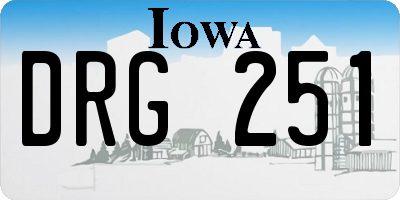 IA license plate DRG251