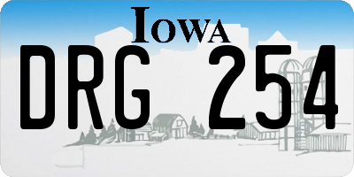 IA license plate DRG254