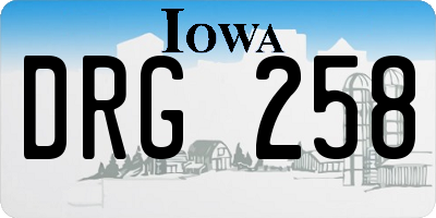 IA license plate DRG258