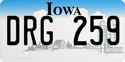 IA license plate DRG259