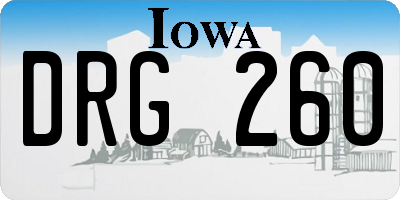 IA license plate DRG260