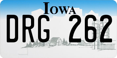 IA license plate DRG262