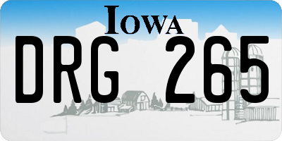IA license plate DRG265