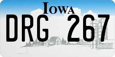 IA license plate DRG267