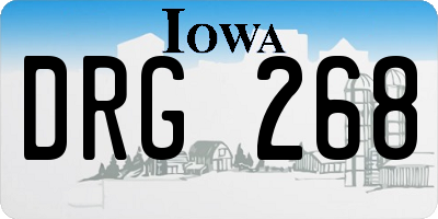 IA license plate DRG268