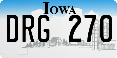 IA license plate DRG270