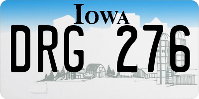 IA license plate DRG276